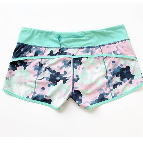 Lululemon Womens 10 Run Speed Shorts Clouded Dreams‎ Menthol CLOP/MTHL - Picture 2 of 10